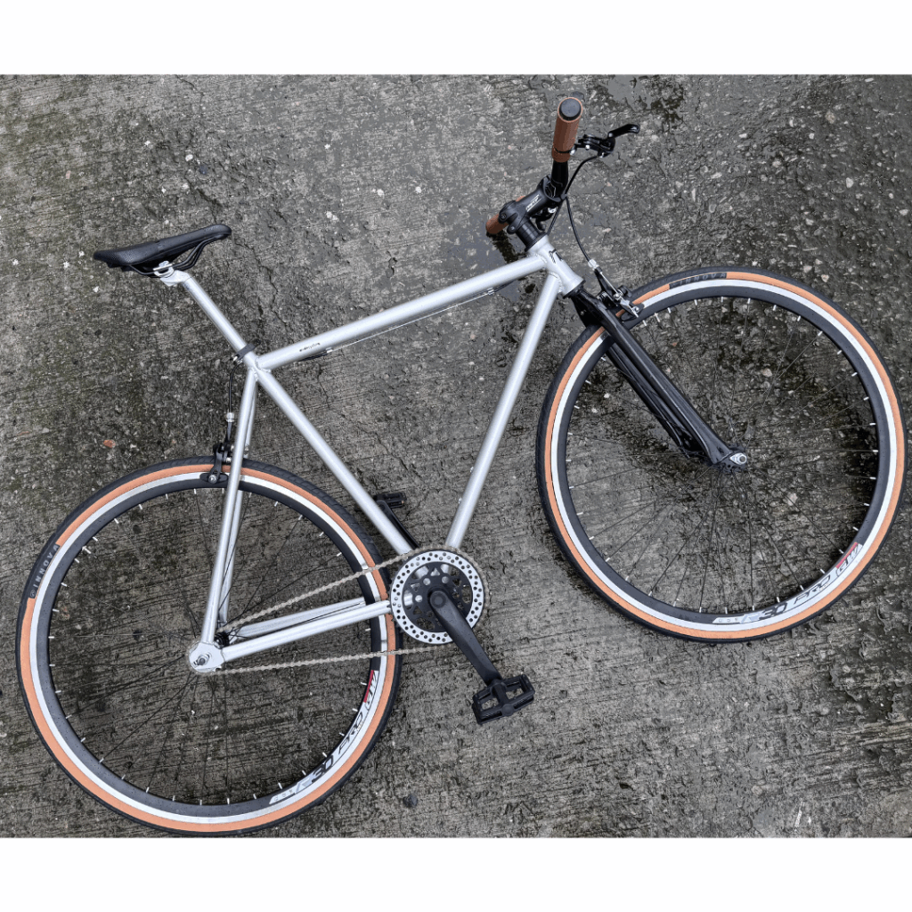 Bicicleta single speed acero risebar gris