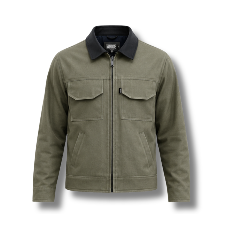 Chaqueta cazadora dril verde salvia