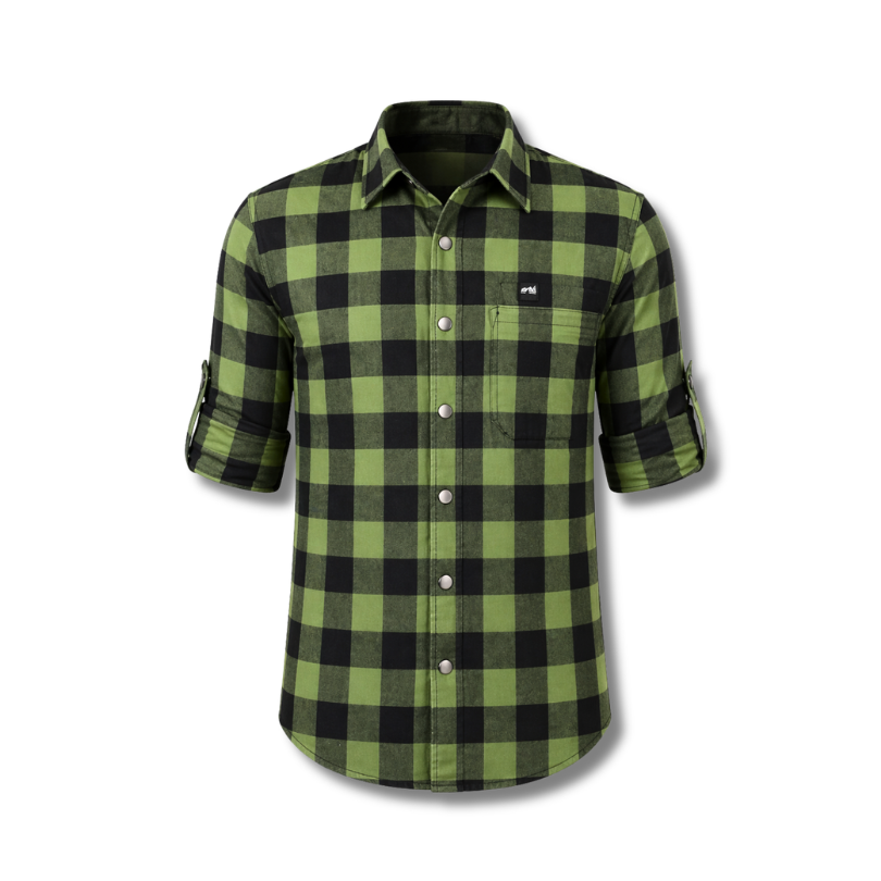Camisa leñadora verde negra