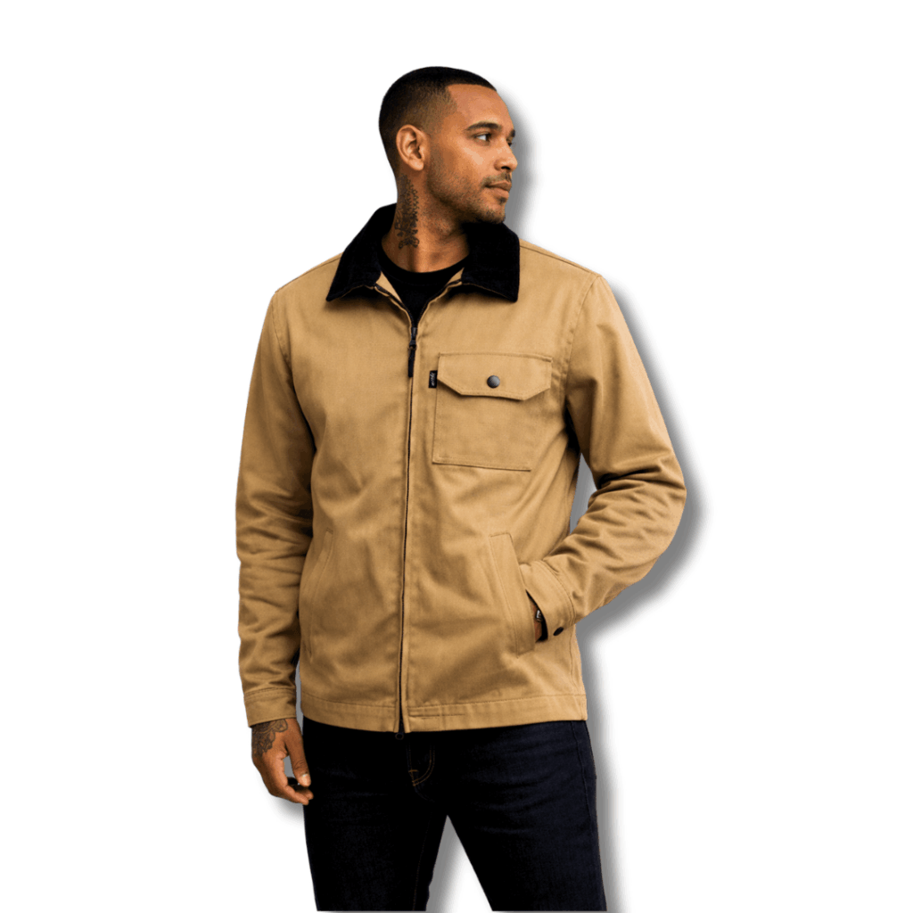 Chaqueta cazadora Camel cuello de pana