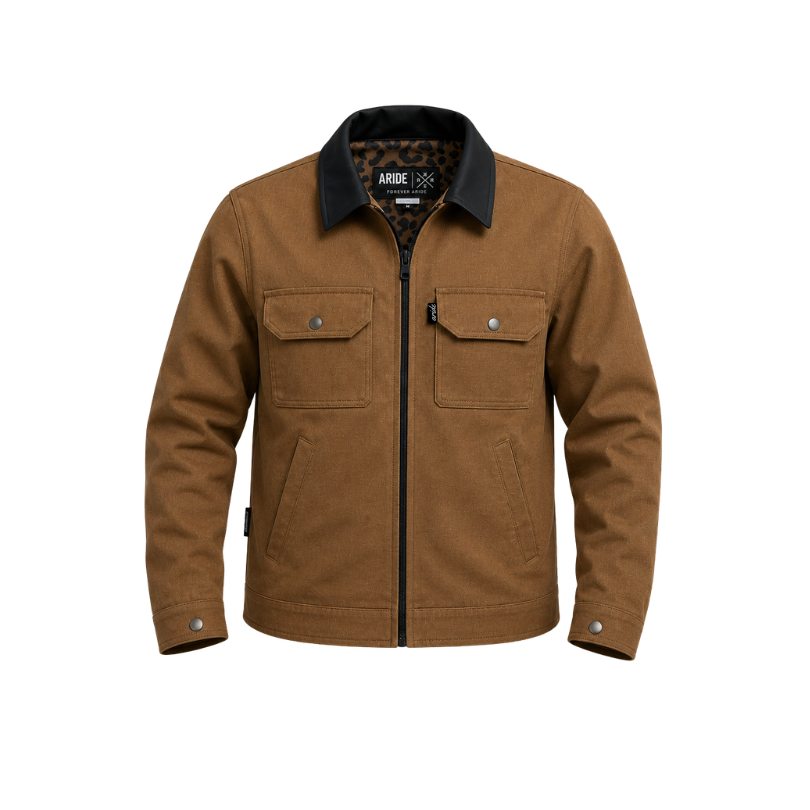 Chaqueta cazadora lino cafe
