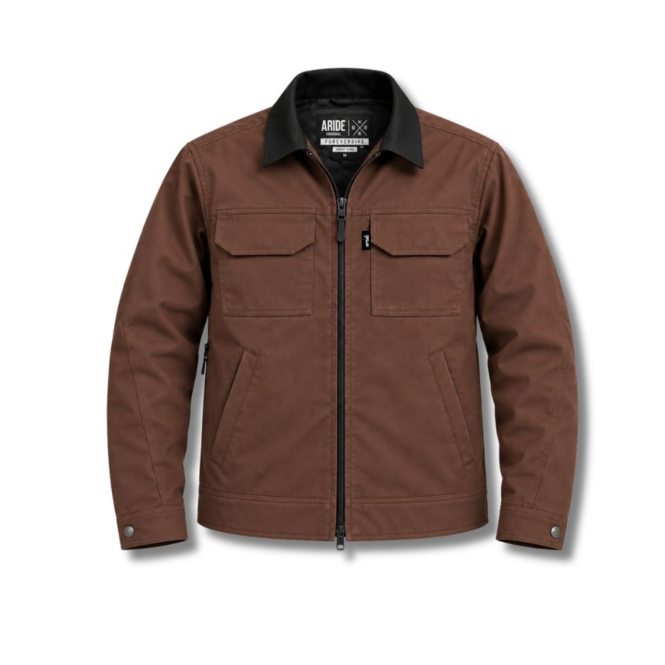 Chaqueta cazadora lino cafe